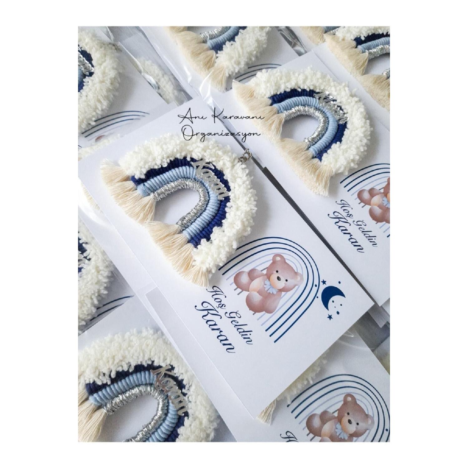 

Брелок Радужный Макраме синий