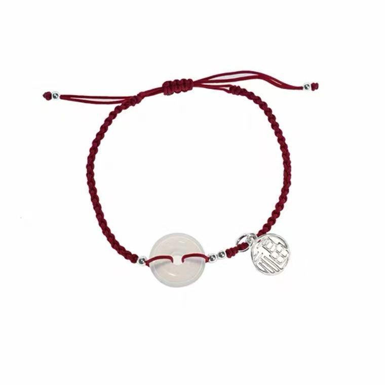 Kuaishou Fu Woven Hand Rope Bracelet: Peace Buckle for Couples & Best Friends - Korean Style, Simple, Elegant Student Jewelry