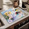 Cartoon Women's Candy Candy Printed Dish Drying Mat Super Absorbent Coffee Drain Pad Tableware Quick Dry Rug Kitchen Dinnerware