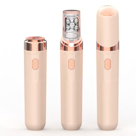 2-In-1 Electric Eyebrow Trimmer Multi-functional Painless Facial Hair Epilator Waterproof Cordless Women Brow Hair Shaver Remover