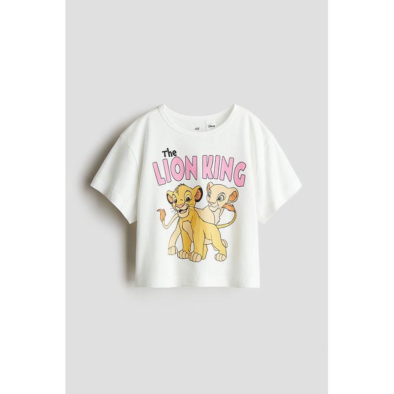 

[Серия Disney] HM Детская одежда Футболка для девочки Летнее поступление Футболка с коротким рукавом с принтом Король Лев 1289039