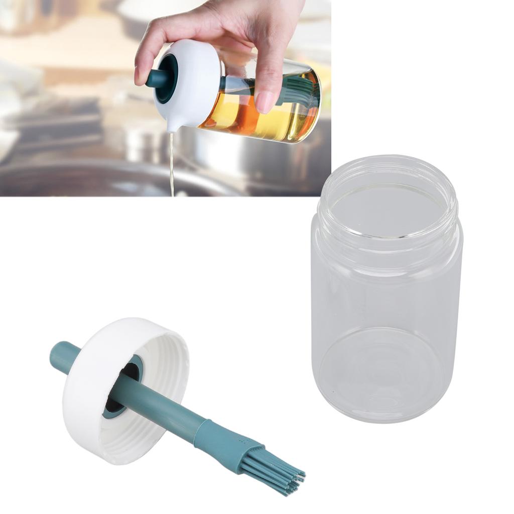 Press Control 2 in 1 Oil Bottle Dispenser Kitchen Glass Oil Bottle with Silicone Brush