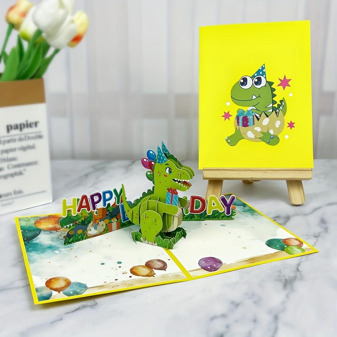 

1Pcs 3D Pop up Happy Birthday Card Cartoon Children s Cute Dinosaur Cards Holiday Blessing Paper Carving Gift