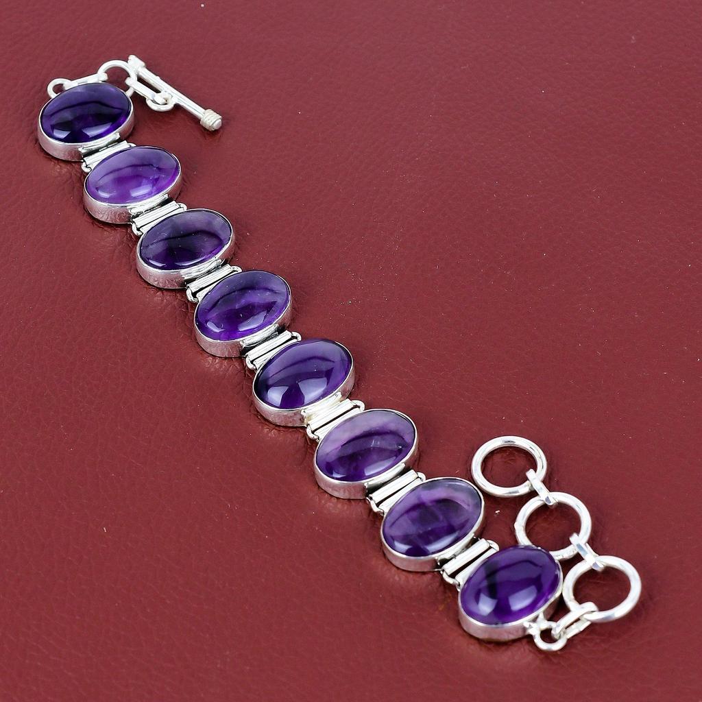 Star amethyst bracelet 925 sterling silver adjustable chain bracelet brand new jewelry genuine gemstone bracelet handmade bracelet for gifts