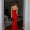 Spring and Summer Women's Fashion Temperament Halter Halter Sleeveless Slimming Waist Dress