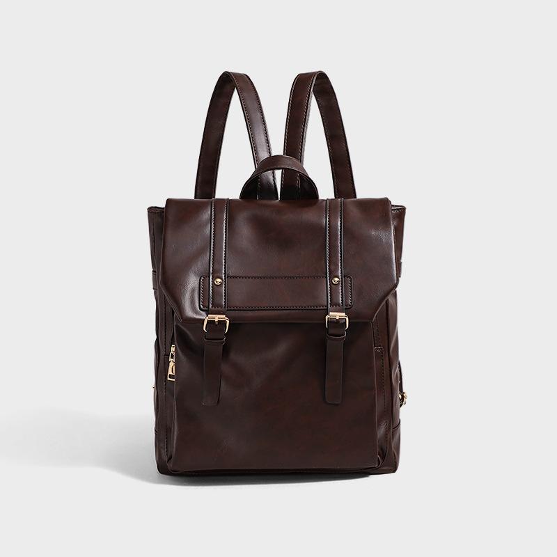 Backpack Girls School Bag Soft Leather Junior High School High School Students College Students Large Capacity Versatile Work Computer Bag Backpack