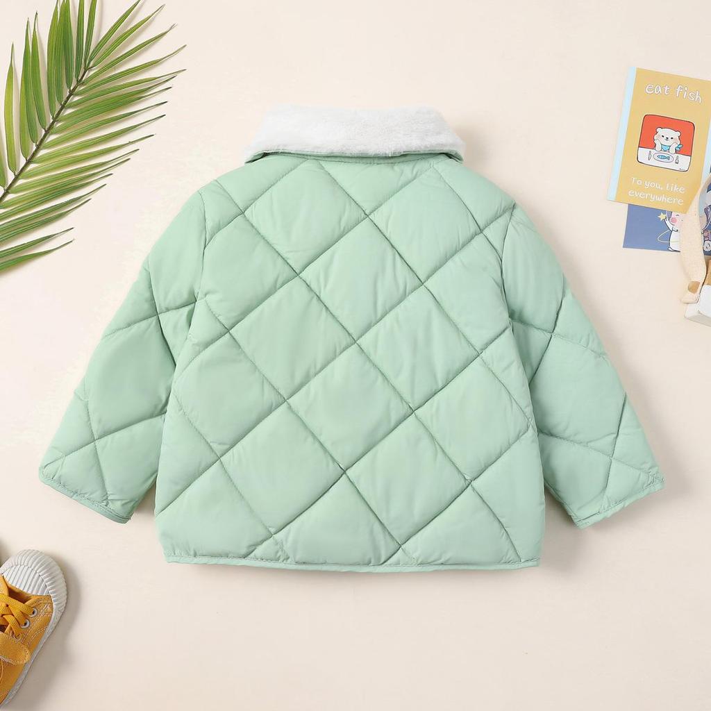 Hibobi Batolecí chlapecká jednobarevná prošívaná bunda na knoflíky