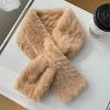 Fashion Imitation Rex Rabbit Fur Cross Scarf Windproof Keep Warm Neck Collar Thick Coldproof knitted Neckerchief Women Warm