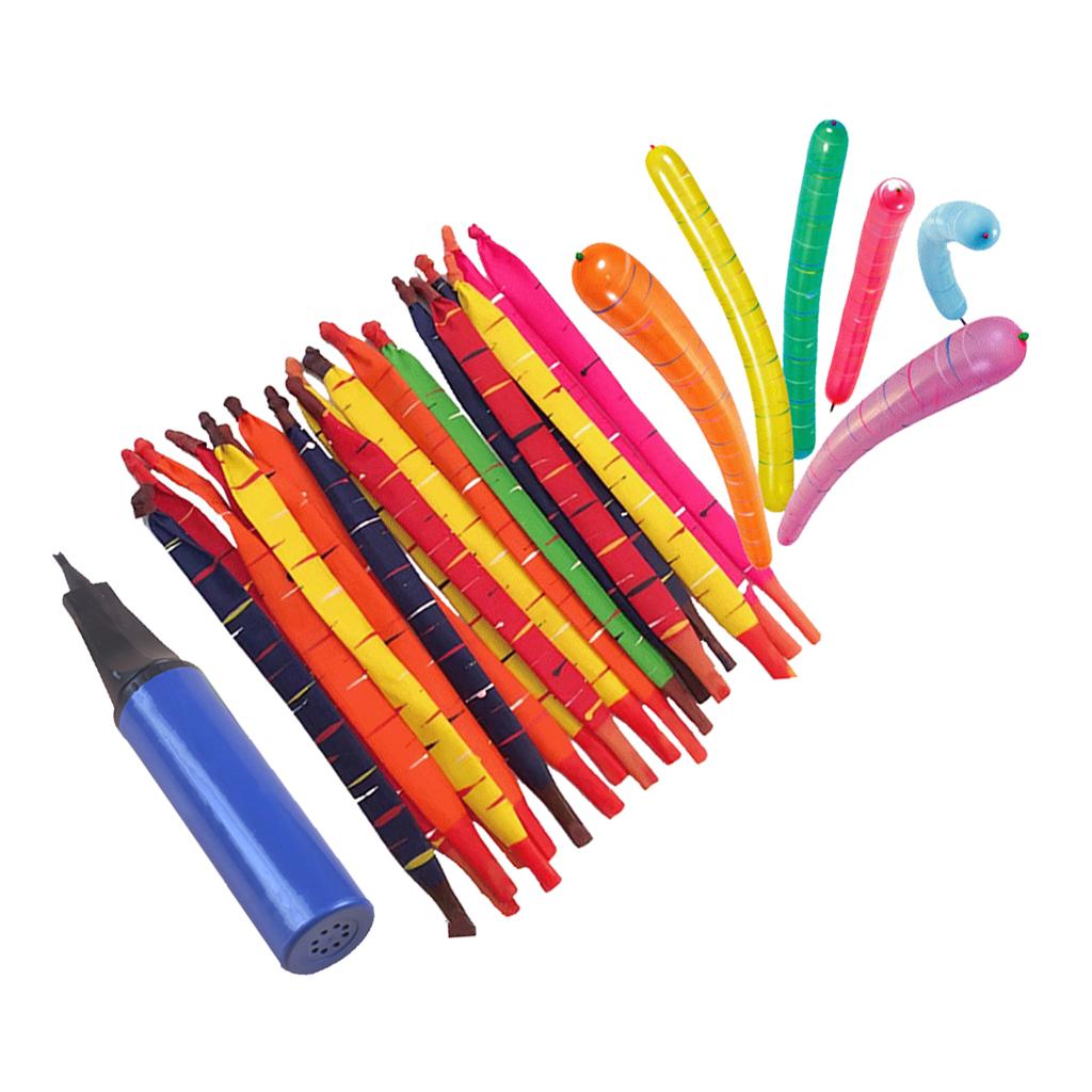 100pcs Assoted Long Jumbo Latex Rocket Balloon With Pump Party Kids Toys