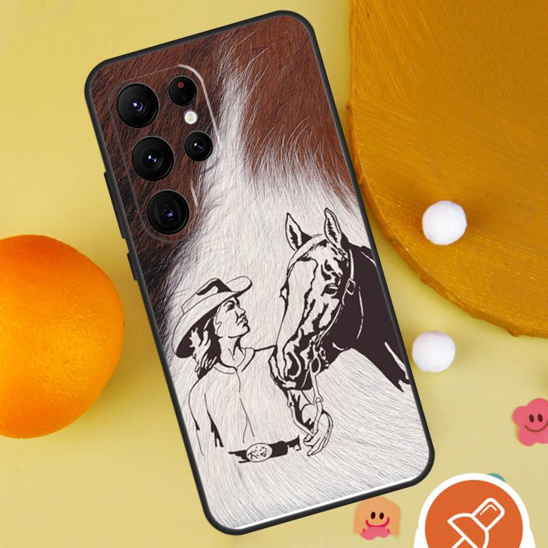 Western Cowgirl Cowboy Phone Case For Samsung Galaxy S25 Ultra S23 S22 S21 Ultra S9 S10 S20 Plus S24 FE Funda Cover