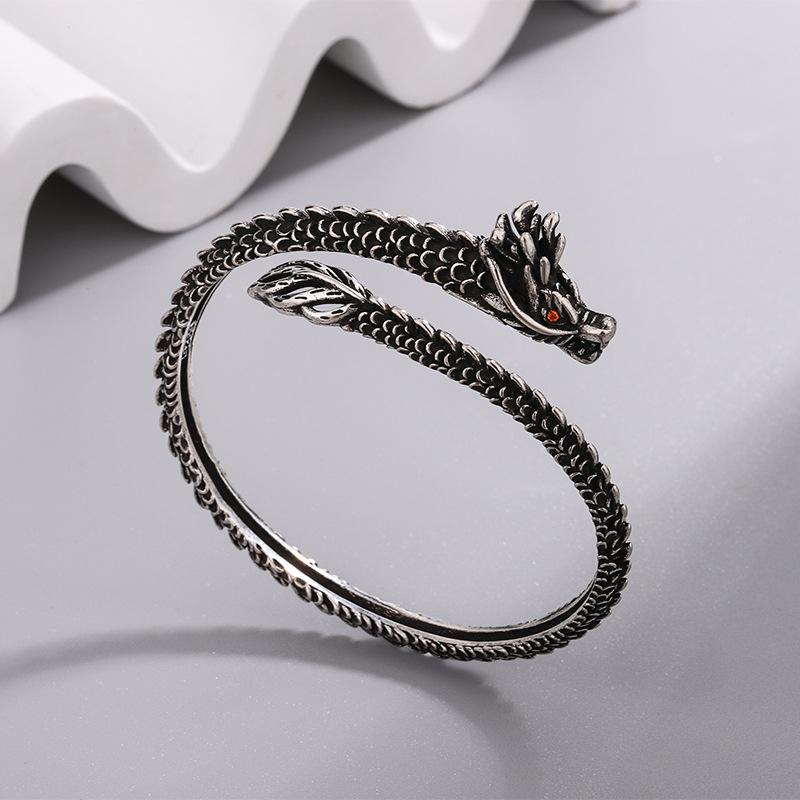 New Retro Creative Dragon Bangles Temperament 925 Silver Exquisite Personality Popular Opening Bracelets TYB305