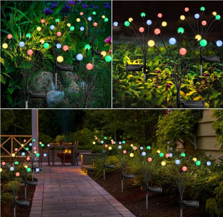 2xSolar Balls 10 LED Decorative For Garden Balcony Driven In Colorful Sensor