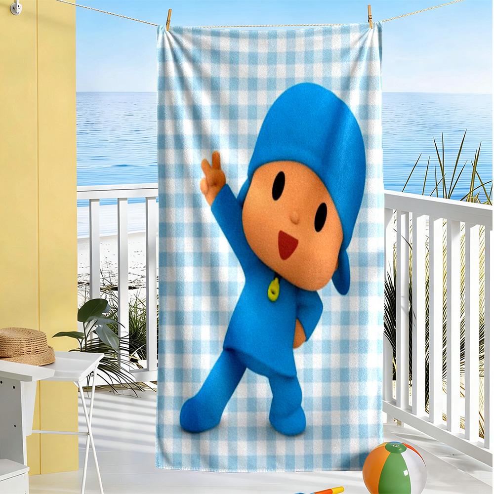 Pocoyo Beach Towel Super Soft & Absorbent Comfortable Lightweight Perfect for Traveling Yoga Camping and Swimming
