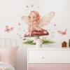 Cartoon Mushroom Fairy Butterfly Wall Sticker Self-Adhesive Removable Home Decor Art