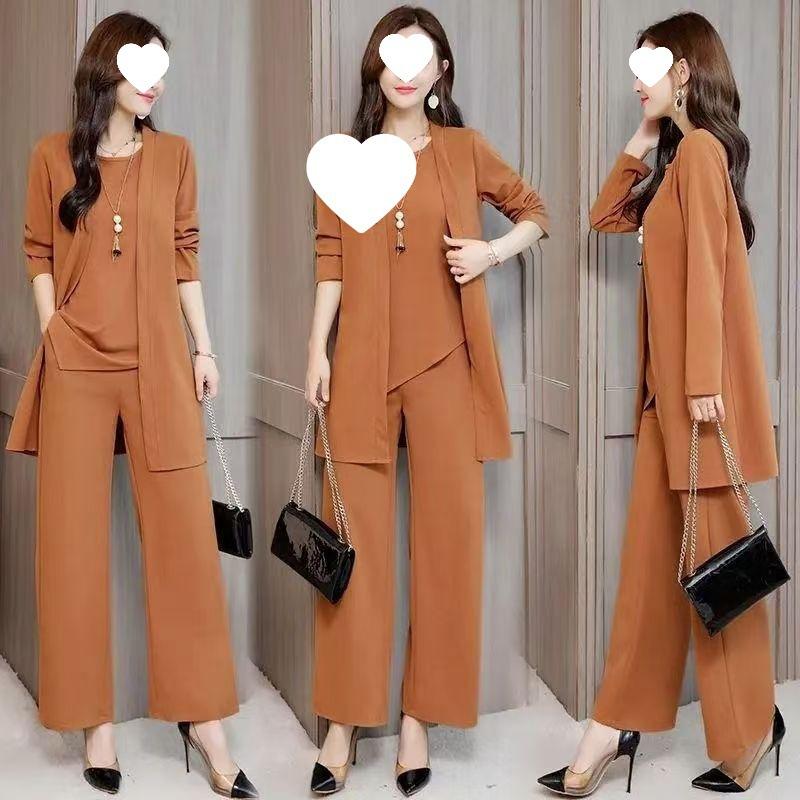 Costume Élégant pour Femme - Pantalon Large Noir - Ensemble Trois Pièces - Automne/Hiver 2025