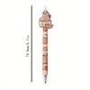 12pcs 0.5mm Brown Capybara Doll Acrylic Patch Press Pen Cartoon Shape Neutral Pen Creative Student Stationery Black Back To School Season