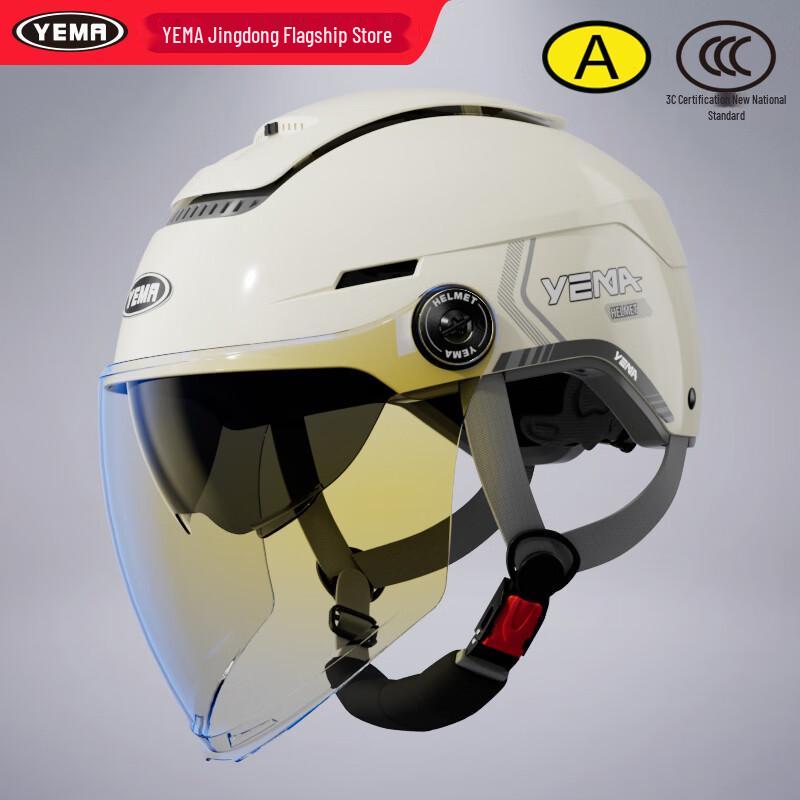 YEMA 370S Dual Visor All-Season Motorcycle & E-Bike Half Helmet