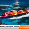 Rc Boat with Colorful Led Light Electric High-Speed Toy Waterproof Racing Remote Control Speedboat Competitive Toy Boy Kids Gift