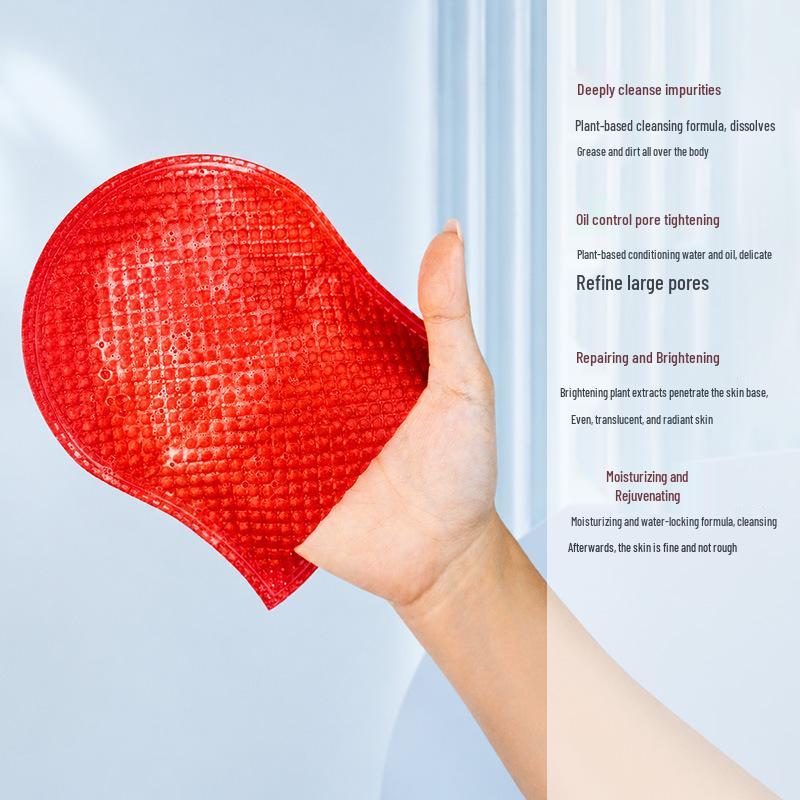 Silky Moisturizing Body Foam Mask with Scrubbing Mitt & Back Scrubber