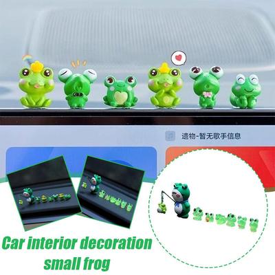Mini Frog Car Interior Decoration Funny Cute Luminous Frogs Small Figurine Home Car Noctilucent Gifts Decoration Cartoon F2J3