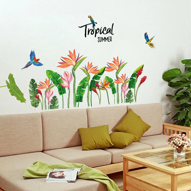 

New Nordic Style Wall Stickers Paradise Birds Entrance Dining Room Living Room Study Bedside TV Wall Decoration Wall Stickers A