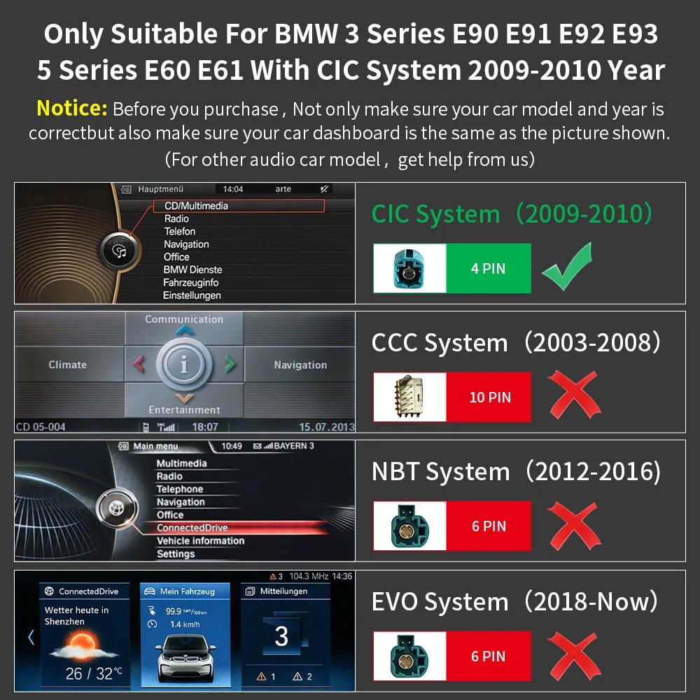 

8,8-дюймовый экран беспроводной CarPlay Android автомобильный стерео для BMW 3 5 серии CIC E60/E61/E90/E91/E92/E93 2009-2010 автомобильный радиоприемник CIC