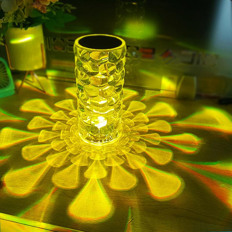 Small Night Lamp Ambience Light Decorative Touch Charging Projection Simple Crystal Table