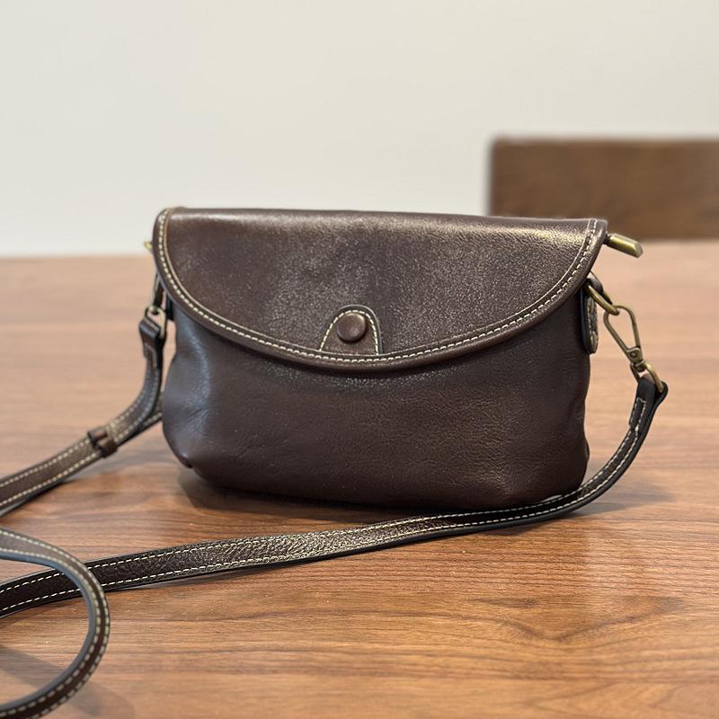 Johnature Summer Mobile Phone Bag Genuine Leather Retro Small Bag Versatile Women's Shoulder Crossbody Bags