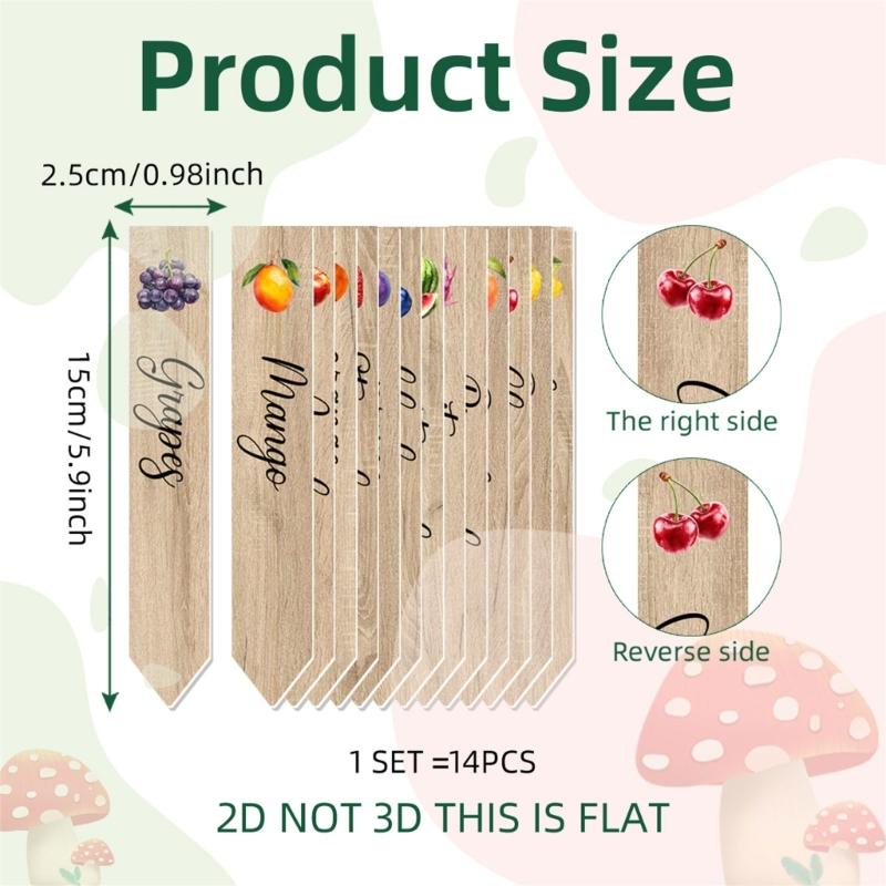 Set di 14 Segnalini per Piante da Giardino Festivi, Etichette in PVC Impermeabili per Erbe, Verdura, Frutta, Cartelli da Esterno