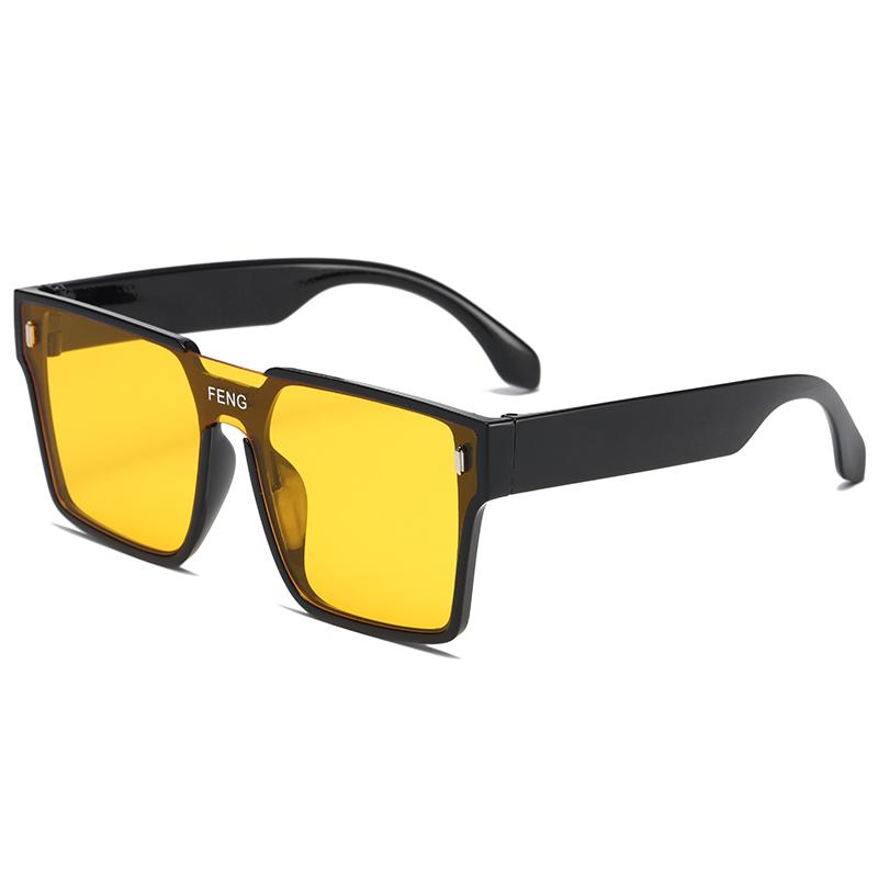 Vintage Square Sunglasses Woman Big Frame Mirror Solid Color Sun Glasses Summer Traveling Shades UV400 Feminino