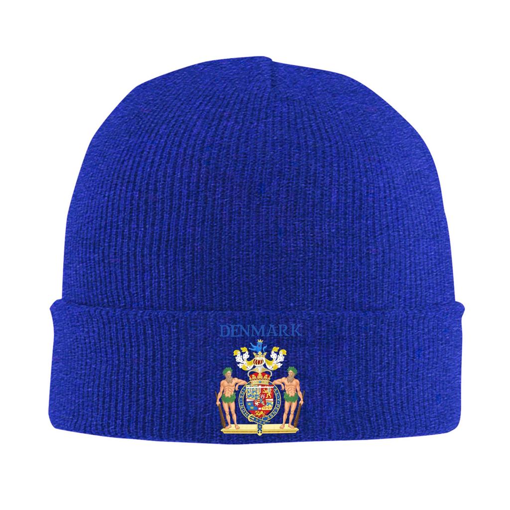 Coat of arms of Denmark  Knit Hat  Beanie Hats Gym Warm Soft Unisex Women Bonnet Hats Autumn Graphic Street Caps Gift Idea