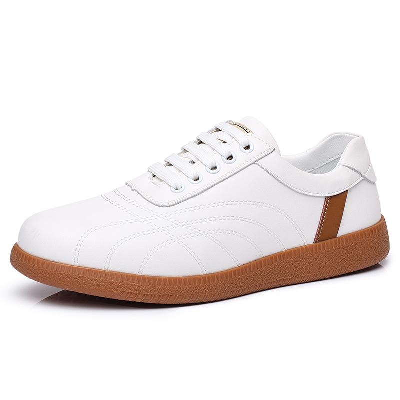 

Мода Новая Повседневная Ходьба Мужские Tenis Masculino Весна Осень Кроссовки для Ходьбы Ручной Работы Мужская Кожаная Спортивная Обувь Нескользящая Обувь для Трекинга 38 белый