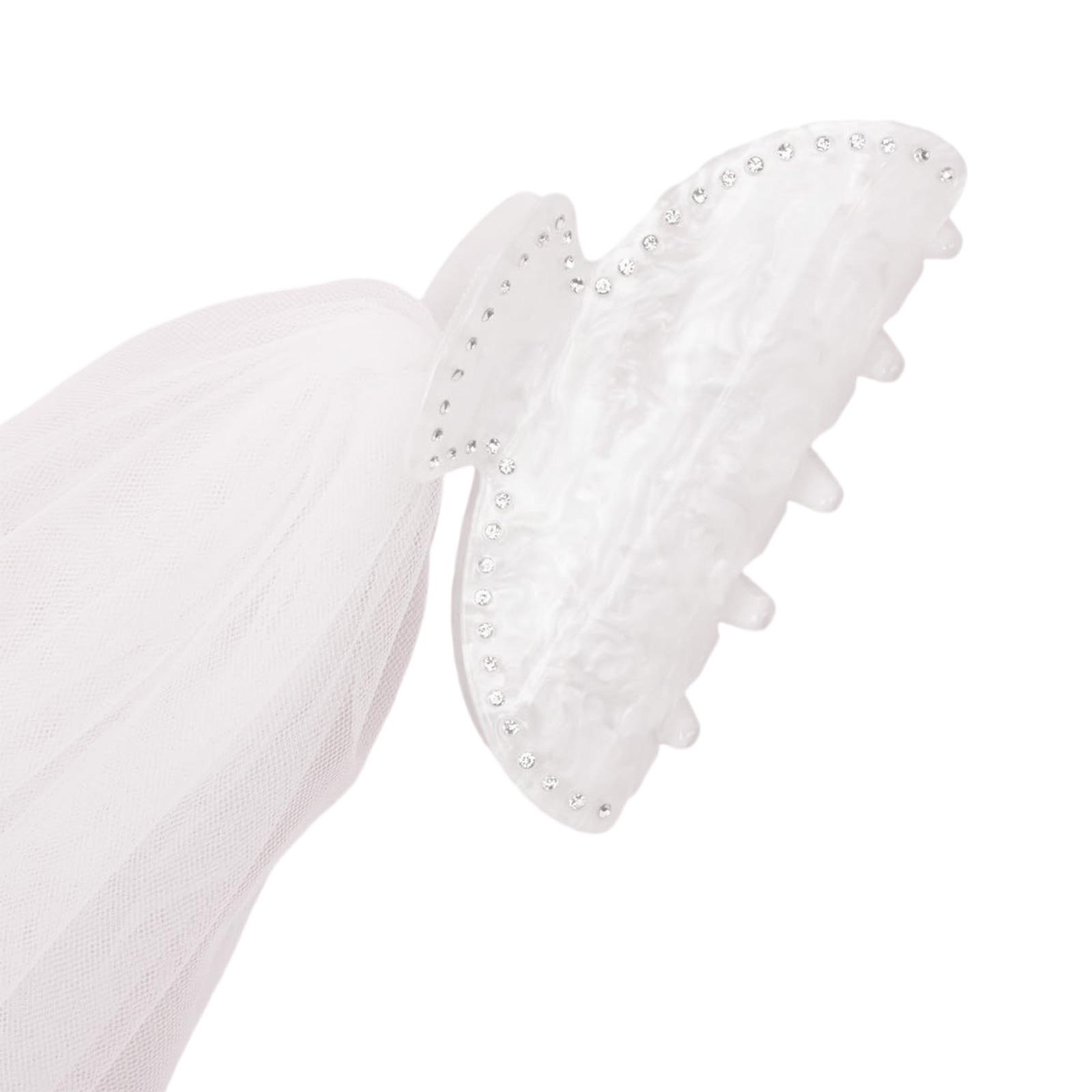 

Rhinestones Detachable Veil Hair Claw Clip Stylish Women Portable Hair Claw for Women Fashionable Accessory