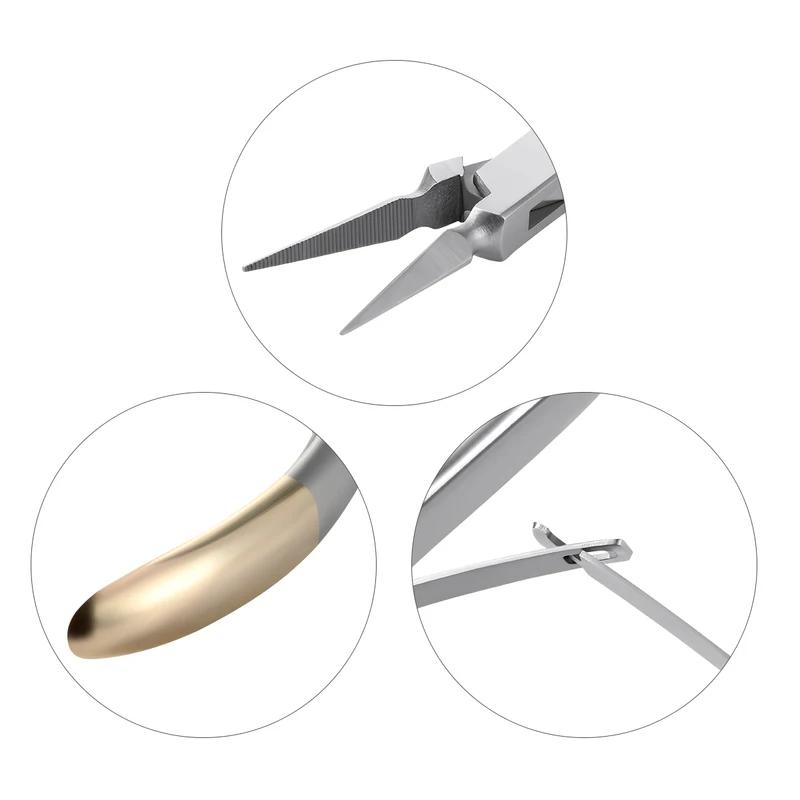 Dental Root Extraction Forceps Straight Curved Atraumatic Minimally Invasive Tool for Residual Root Tip Removal