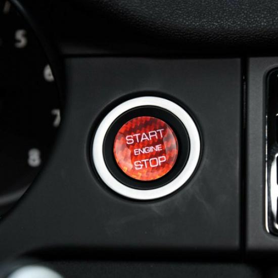 Carbon Fiber Engine Start Button Cover For Land Rover Range Rover Evoque 14-19