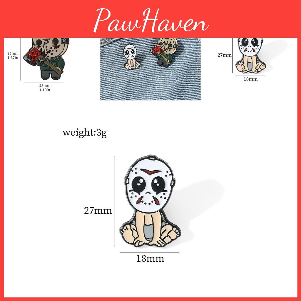 Cartoon Halloween Brooch Horror Movie Friday The 13th Jason Metal Oil Drop Badge Accessories Pin Xz3030xz3011-8