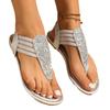 Fashion large size sandals  summer new European and American sequins toe  flat sandals