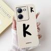 For vivo Y78 China 5G V2278A Case Fashion Design Letters A-Z Soft Silicone Cover Coque For VIVO y78 Y78 6.64" Phone Shell Fundas