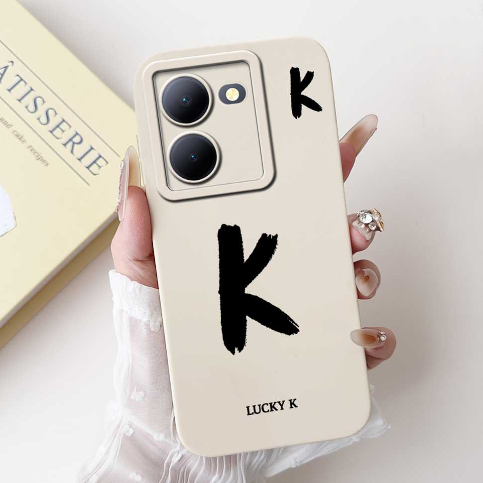 For vivo Y78 China 5G V2278A Case Fashion Design Letters A-Z Soft Silicone Cover Coque For VIVO y78 Y78 6.64" Phone Shell Fundas