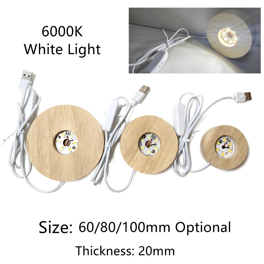 USB Switch Desktop Decorative Lights Dimmable Wooden Colorful Gradient Remote Control Light Base Display Light Support Ornament