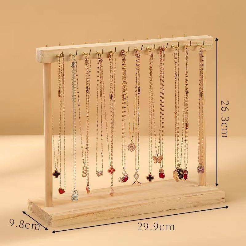 Sieraden Organizer Displaystandaard Hout Ketting Ophanging Aanrecht Rek voor Kettingen Oorbellen Armbanden Vitrine Opbergrek