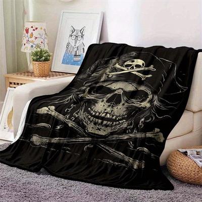 Pirate Skull Pattern Pattern Flannel Blanket Warm And Comfortable Blanket Gifts For Family And Friends Skin Friendly And Soft Sl