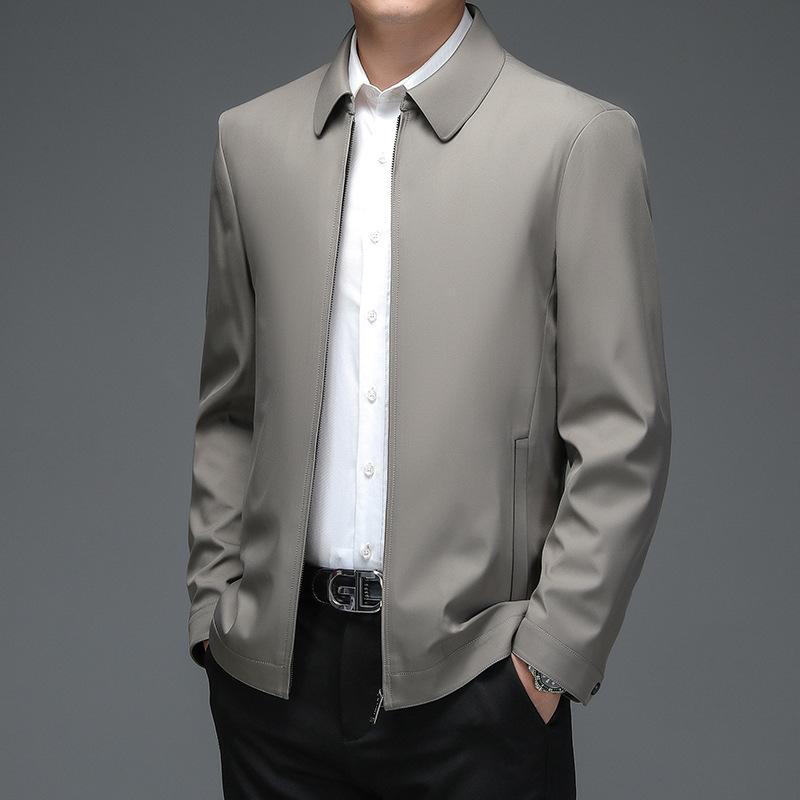 Spring New Men's Jacket Business Casual Lapel Middle-aged Dad Jacket Men's Thin Jacket