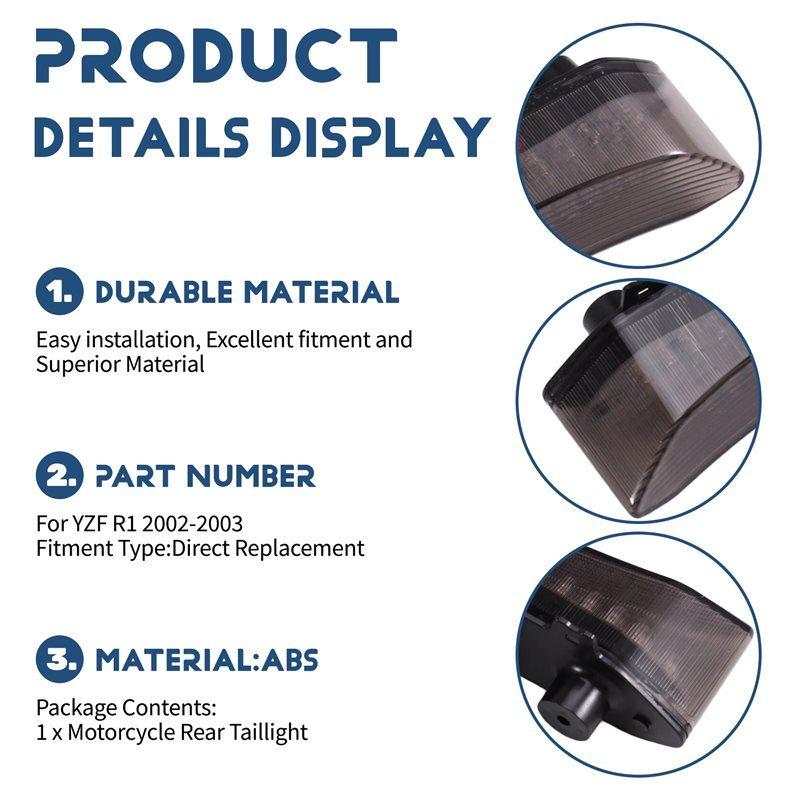 Powerful For YZF R1 2002-2003 Motorcycle Rear Taillight Brake Light Turn Signal Replacement Lamp Part