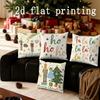 Home Decor Christmas Nutcracker & Ho Ho La La Pillows Pattern Cushion Cover Suitable for Sofa Bedroom Car Pillow Cover