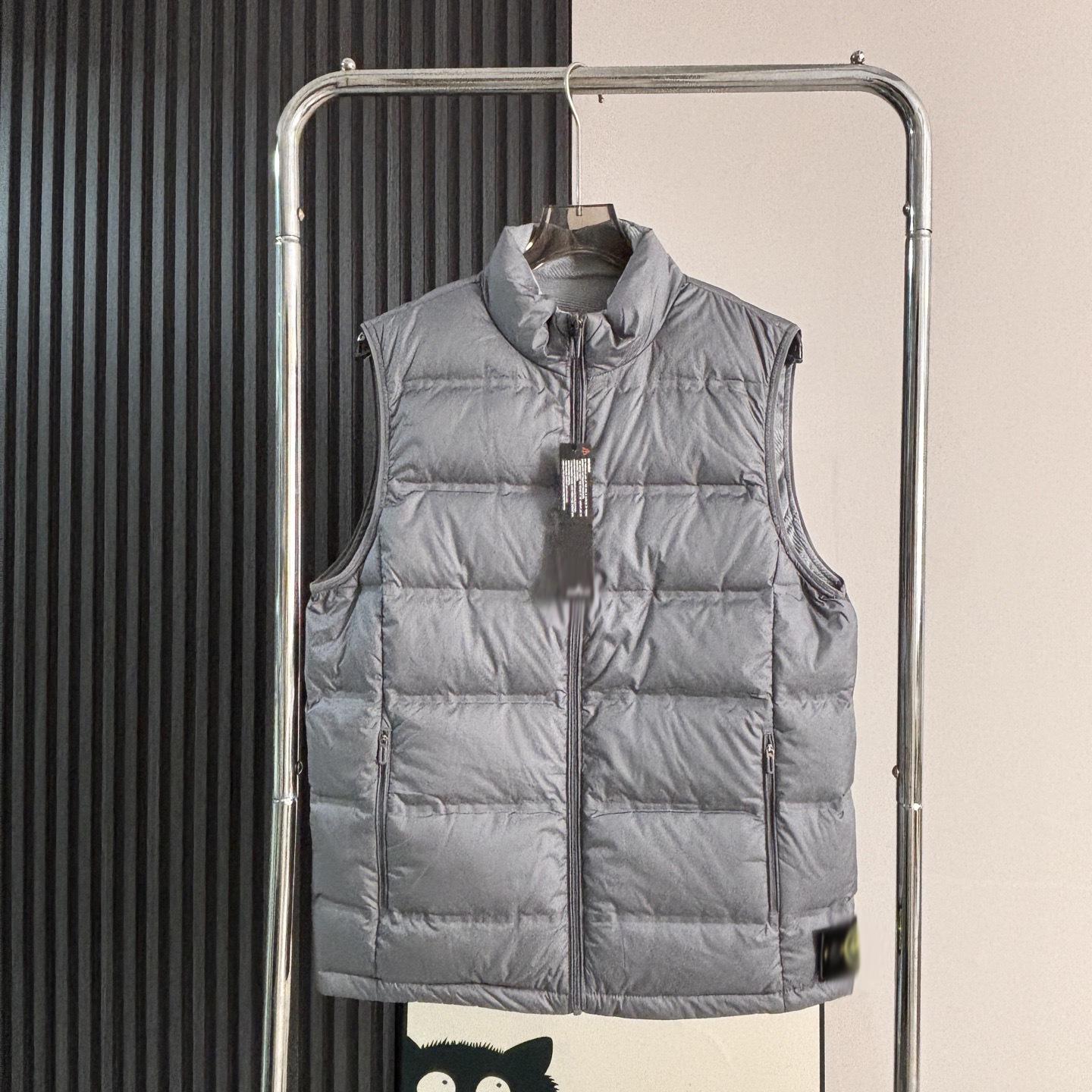 Унисекс Легкий Двусторонний Пуховый Жилет - Теплый Белый Утиный Пух L