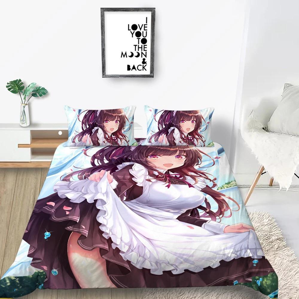 

Сексуальные комплекты постельного белья для девочек, комплекты детских одеял, покрывала, покрывало в стиле аниме, домашнее постельное белье с 3D-печатью, покрывало без простыни 70x133cm 2pcs