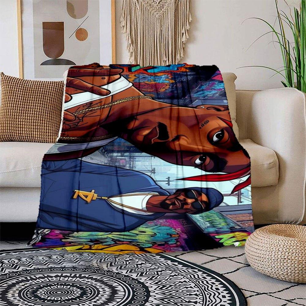 

Urban Street Art Hip Hop Fashion Hoodie Blanket Flannel Throw Blanket for Sofa, Bed, Travel, Camping, Office, Couch, Chair, And Bed Gift fo 150x180cm