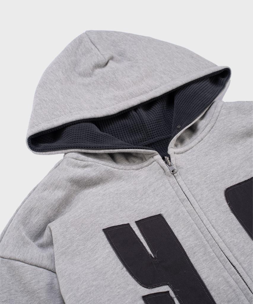 Saintpain Sp Waffle Reversible Zip-Up Hoodie Charcoal
