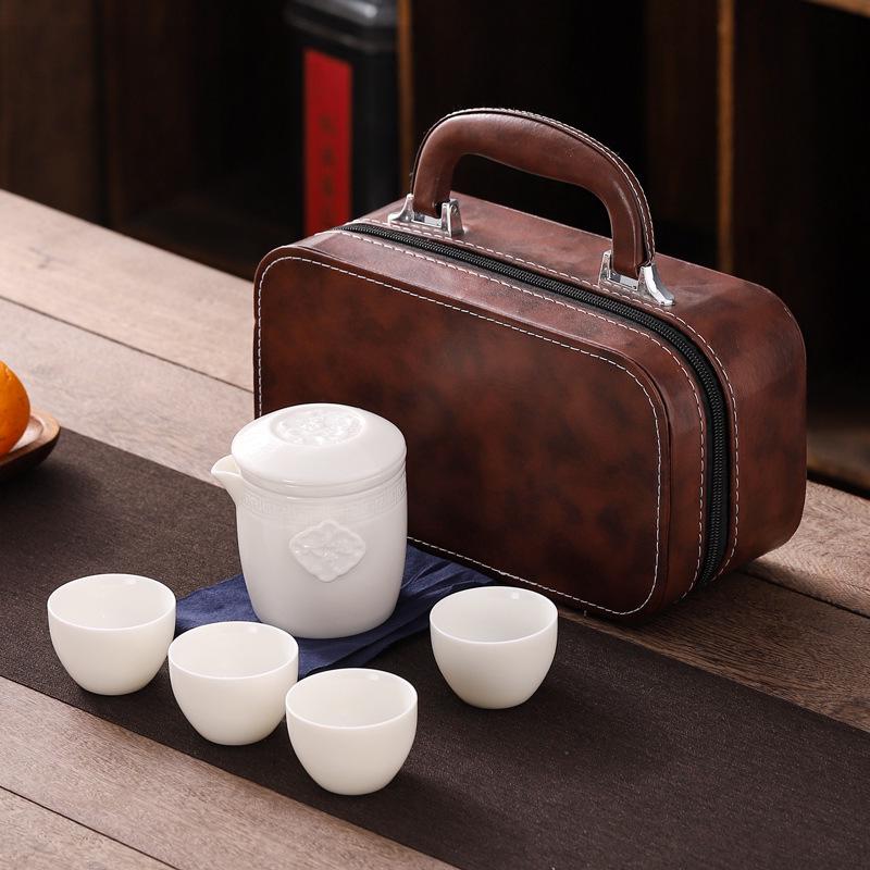 Panda-Themed Jade Tea Set 2024: Cultural Sichuan Travel Set - Perfect for Home, Outdoor Use & Gifts